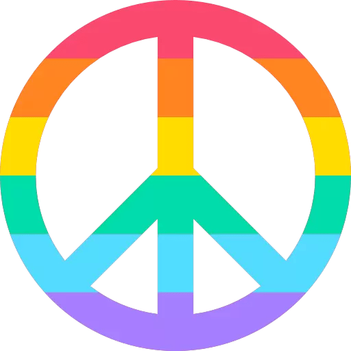 Rainbow peace sign